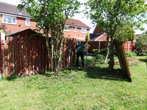 Old fencing panel before installation.